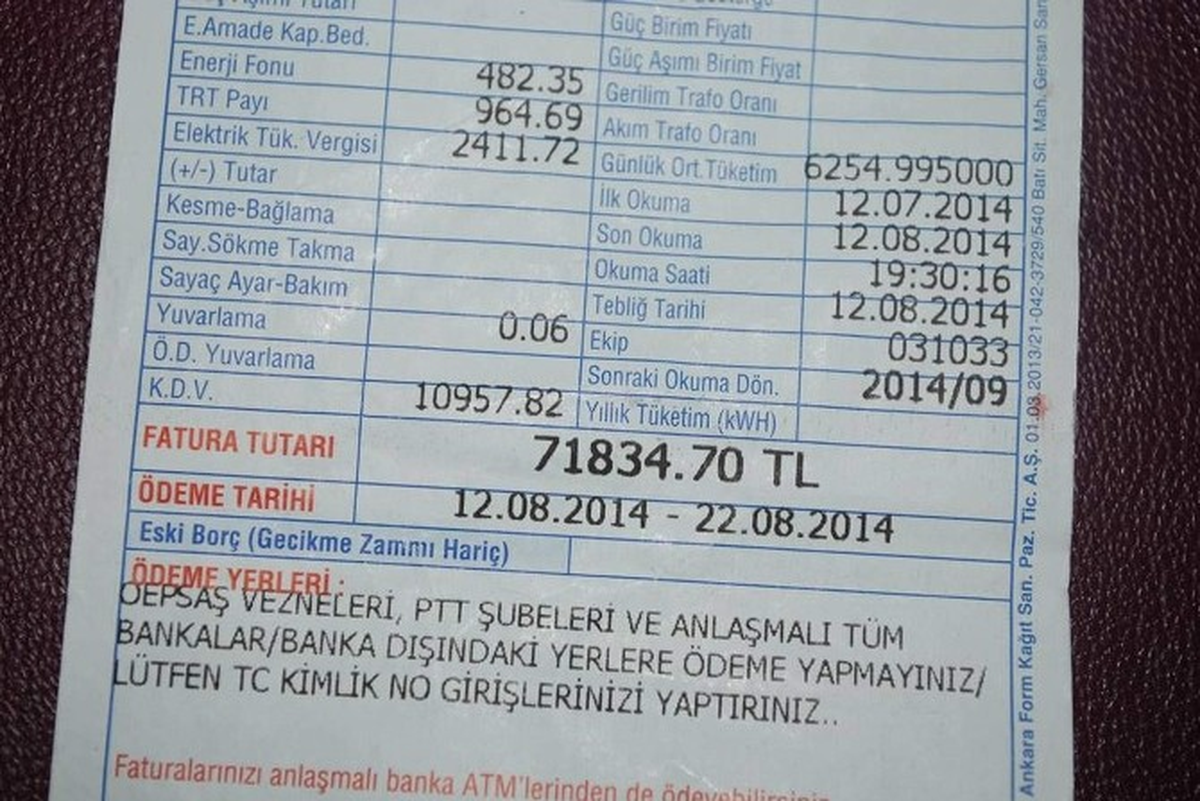 71 Bin TL\'lik Elektrik Faturasını Görünce Ne Yapacağını Şaşırdı
