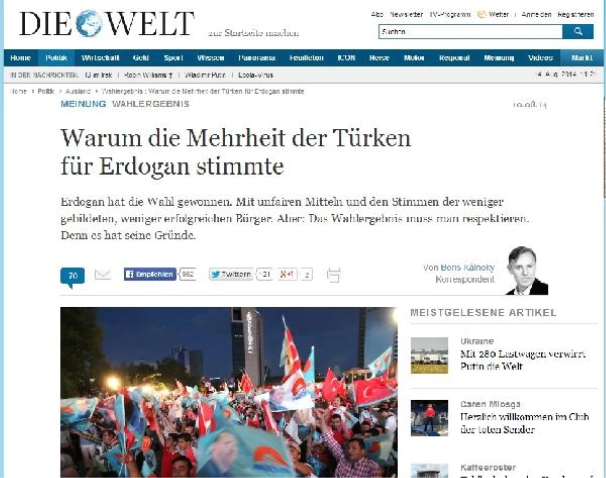 Türklere Hakaret Ettiği Gerekçesiyle Alman Gazetesinden Şikayetçi Oldu