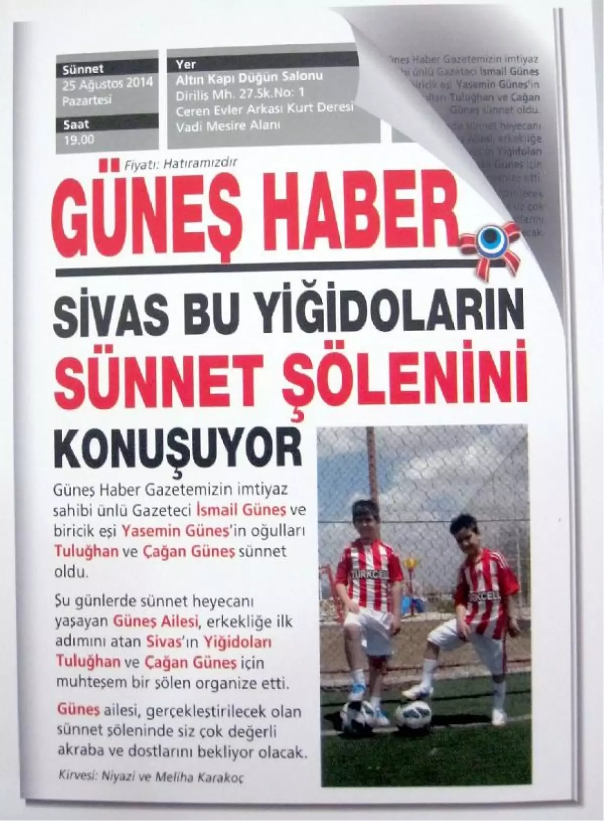 Gazeteci Güneş\'in Çocuklarına Anlamlı Davetiye