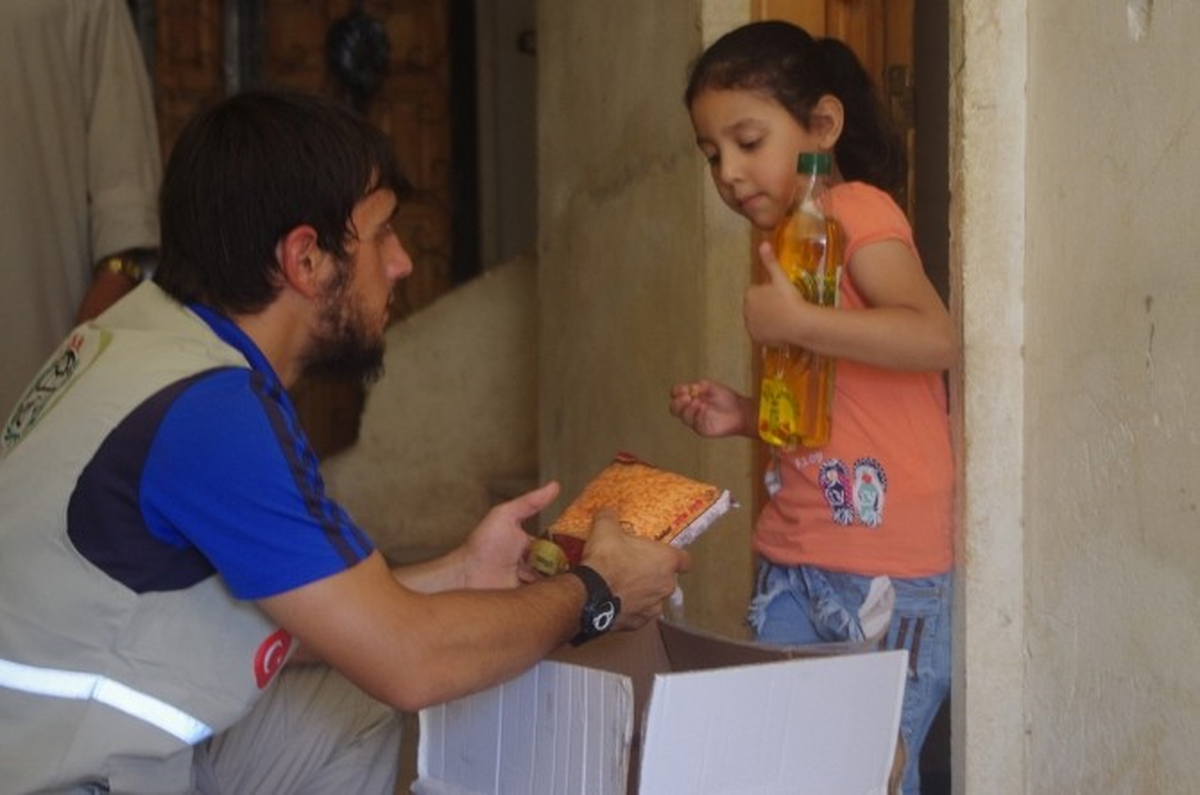 Halep Bölgesindeki Yetim Ailelerine Gıda Kolisi Dağıtımı