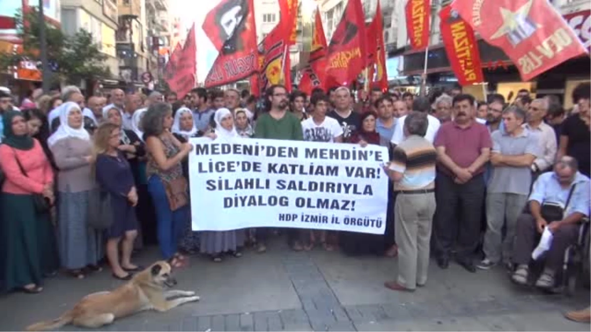 İzmir\'de Lice Olayları Protesto Edildi