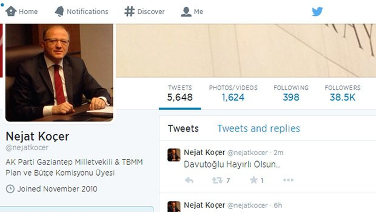 AK Partili Vekil Yeni Başbakan\'ı Twitter\'dan Açıkladı