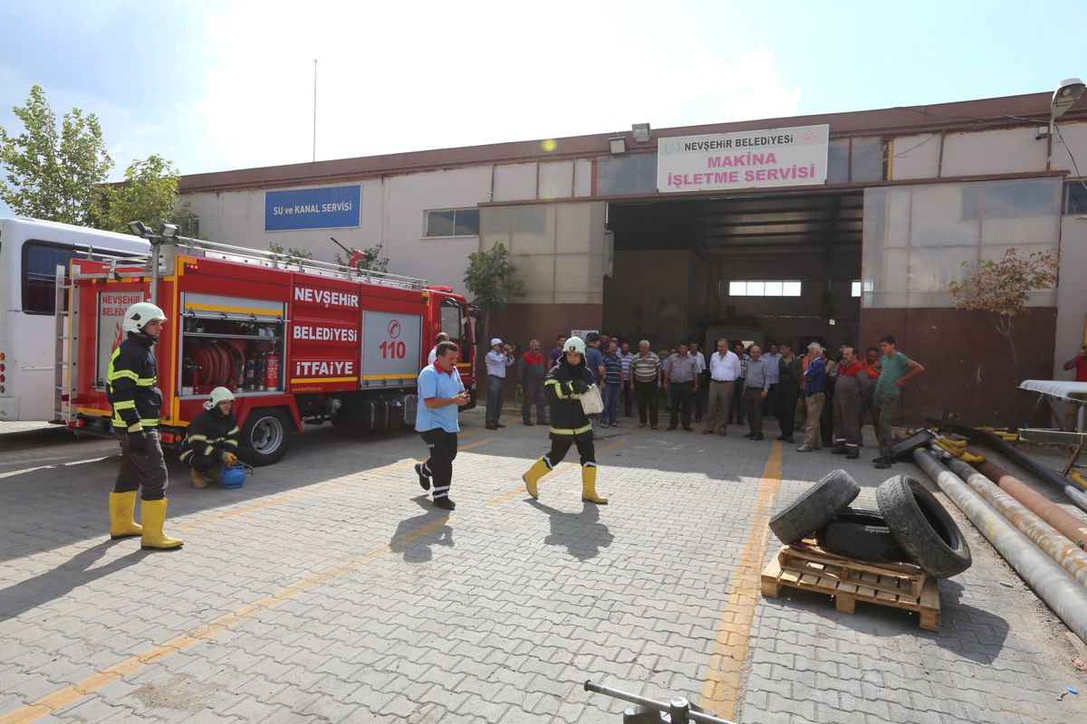 Belediye Personeli,Yangın Tatbikatında