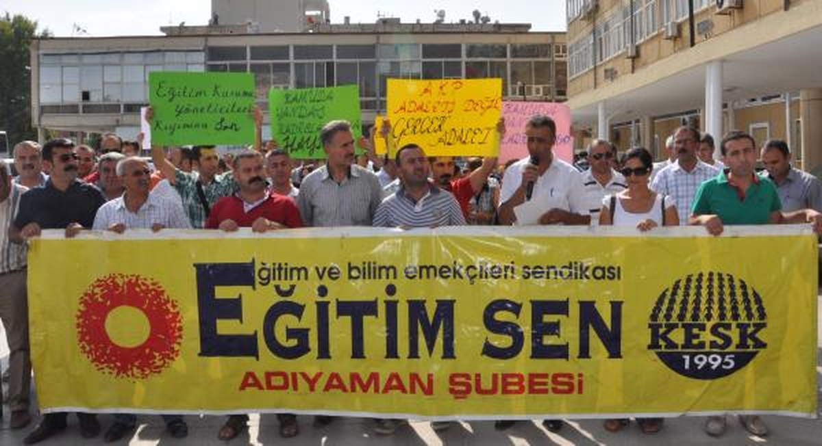 Adıyaman\'da Eğitimcilerden Protesto