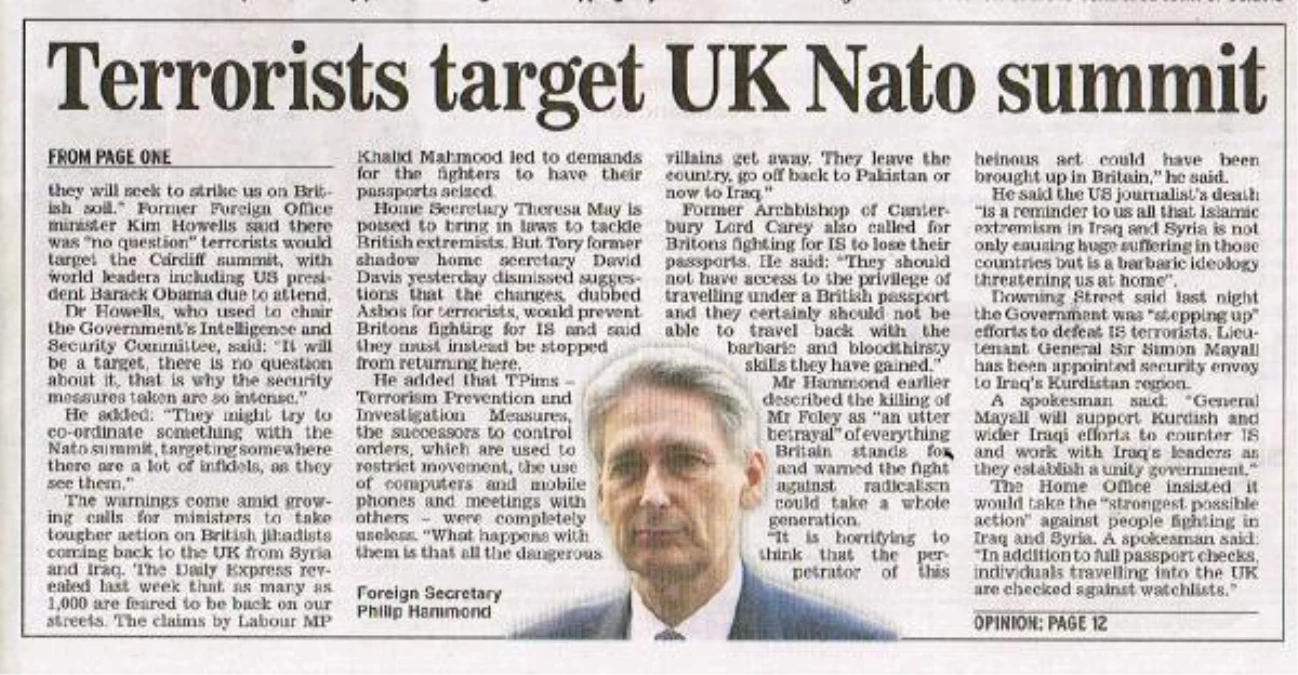 Daıly Express: Teröristler İngiltere NATO Zirvesini Hedefliyor