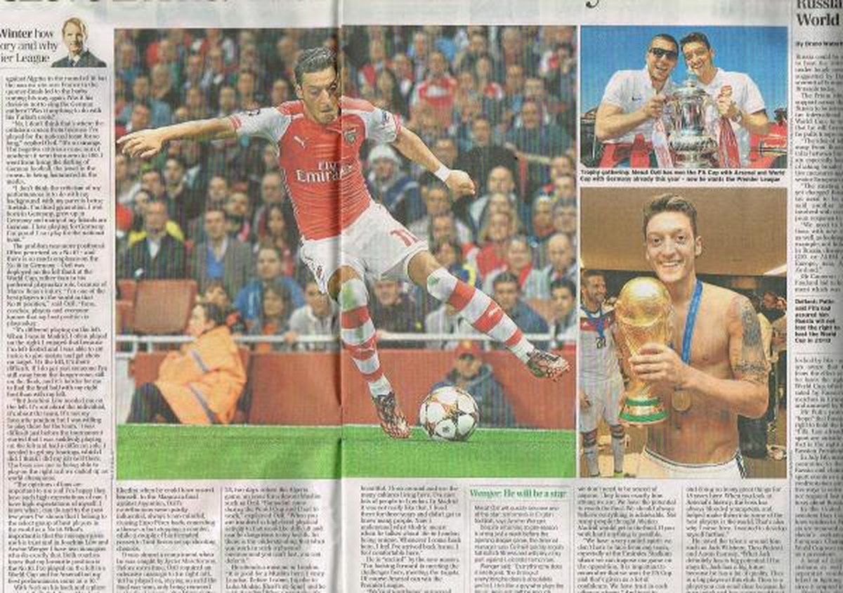 The Daıly Telegraph, Mesut Özil ile Özel Söyleşi Yayınladı
