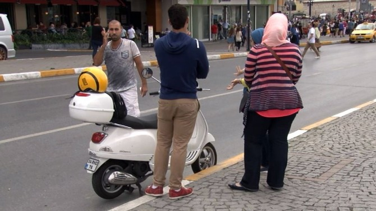 Taksim\'de Arap Turisti Ağlatan Kaza