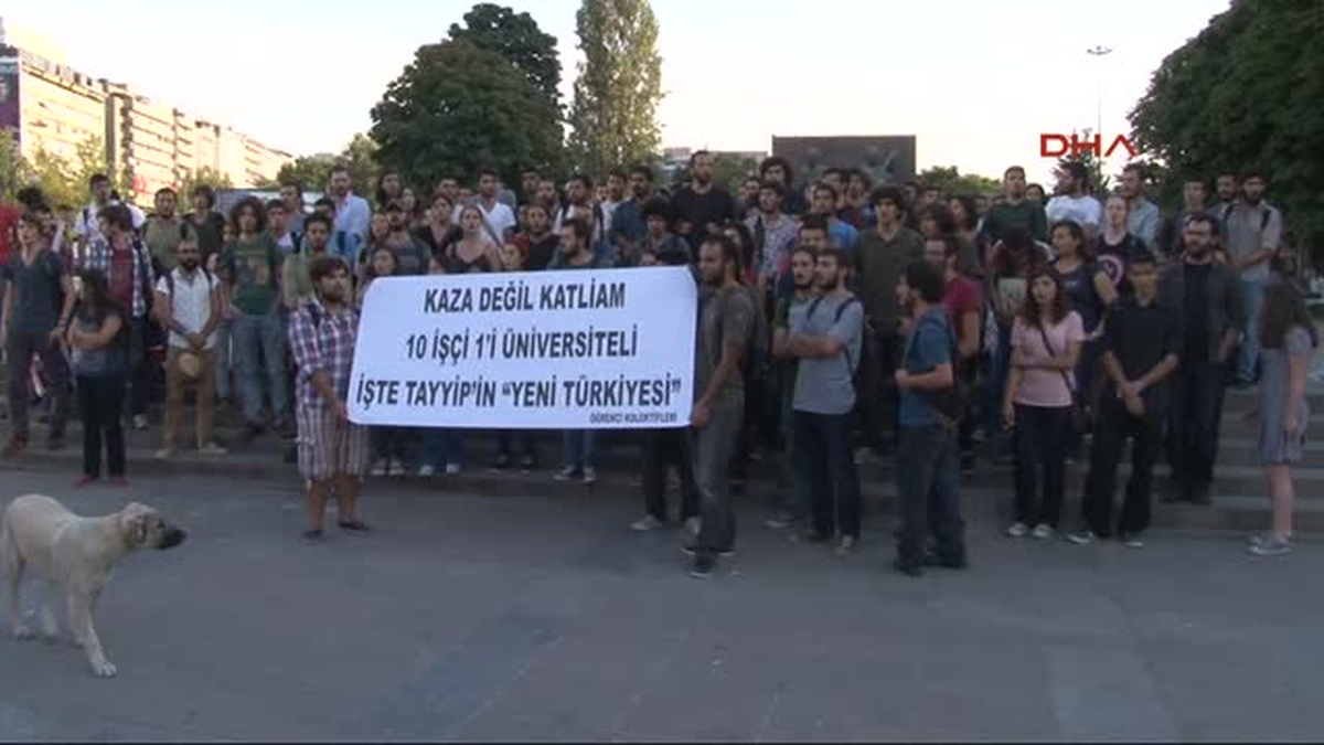 Asansör Kazası Ankara\'da Protesto Edildi