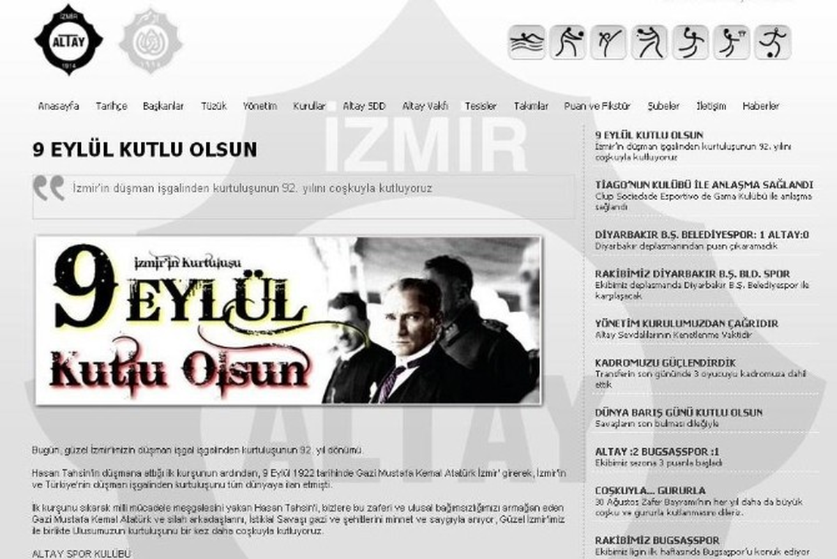 İzmirli Kulüpler 9 Eylül\'ü Kutladı