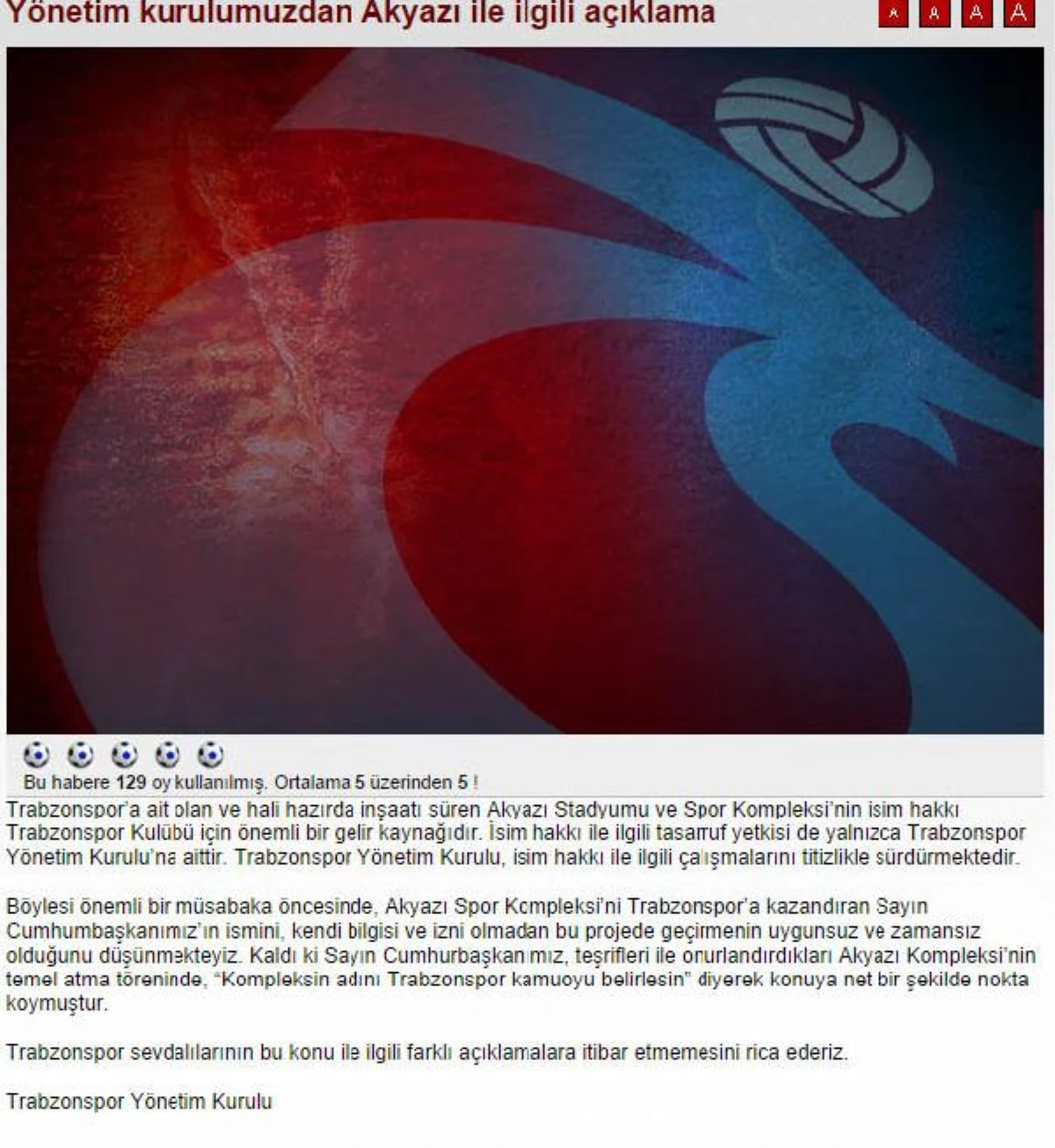 Trabzonspor\'dan Sert Akyazı Açıklaması