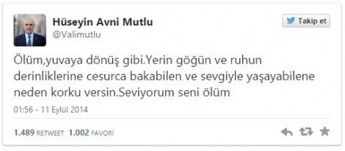Vali Mutlu İlginç Tweetleriyle Ön Plana Çıktı