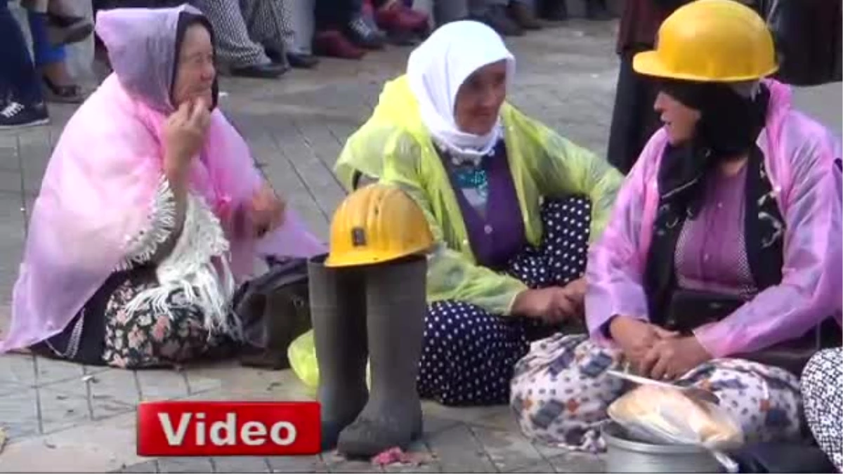 Zonguldak\'ta Madenci Eşleri de Eyleme Katıldı