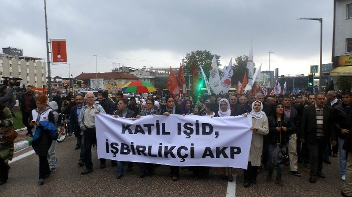 Bursa\'da Kobani\'ye Destek Yürüyüşü