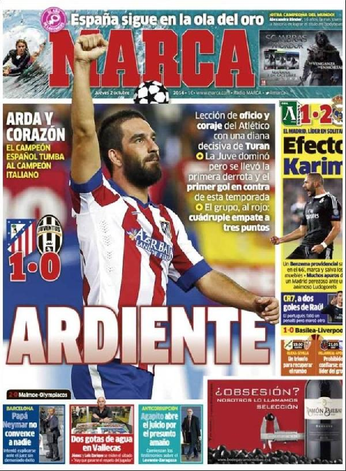 Arda Turan, İspanyol Basını Manşetlerinde