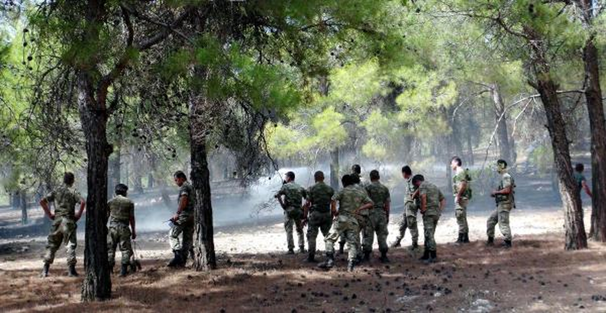 Orman Yangınını Asker ve İtfaiye Söndürdü