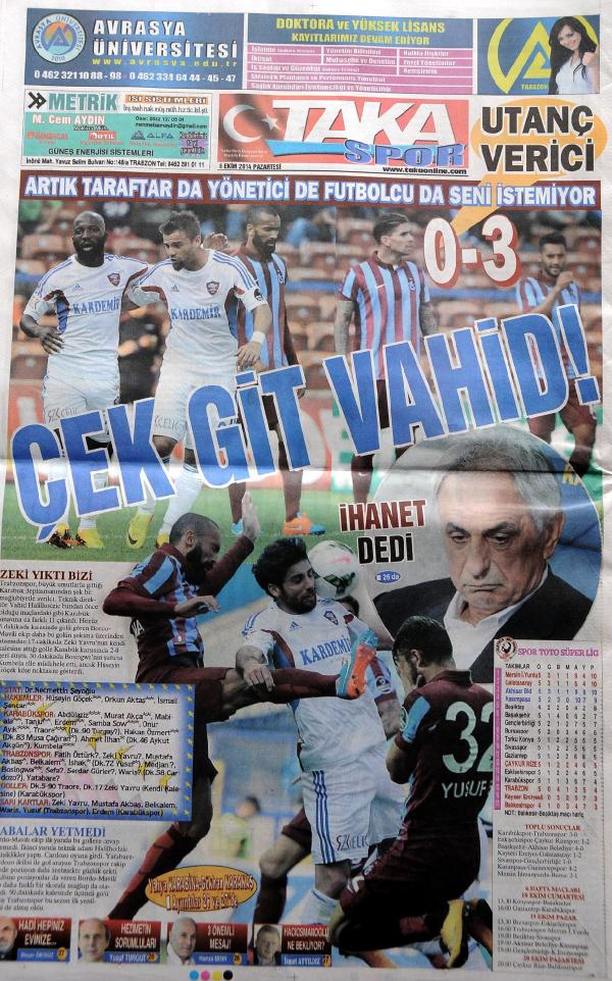 Trabzonspor'da Halilhodziç Eleştirilerin Odağı