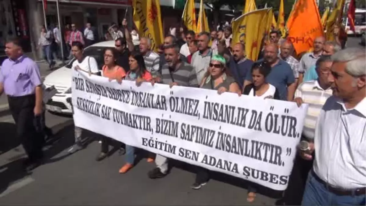 Adana\'da Öğretmenlerden Kobani\'ye Destek, IŞİD\'e Tepki Yürüyüşü