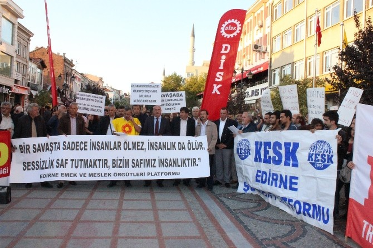 Edirne\'de IŞİD Protestosu