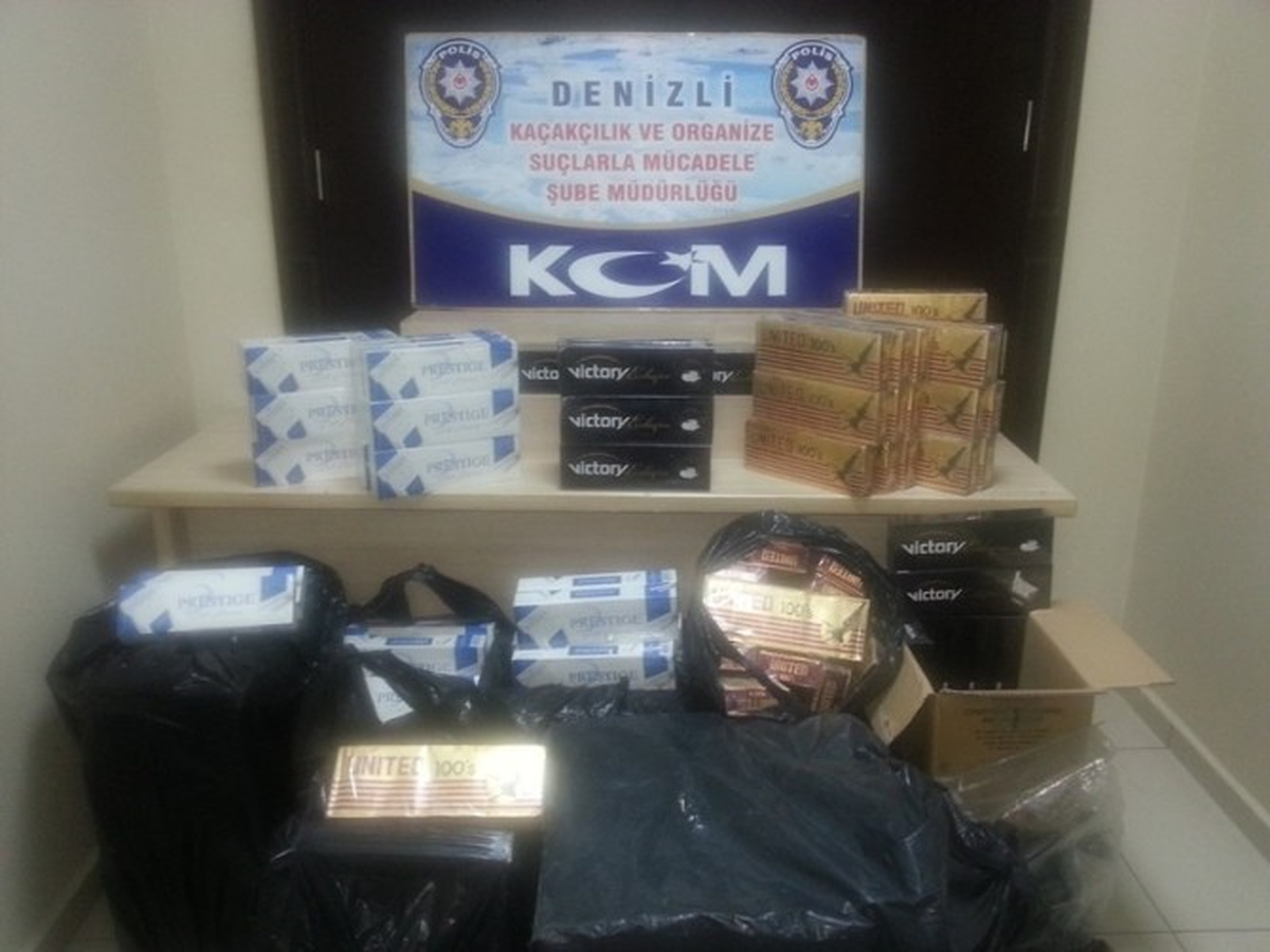 Denizli\'de Gümrük Kaçağı 4 Bin 470 Paket Sigara Ele Geçirildi