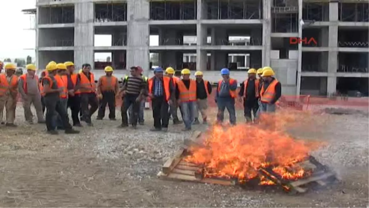 Sorgun Hastane Şantiyesinde Yangın Tatbikatı