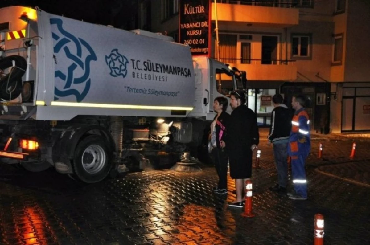 Süleymanpaşa\'da Cadde Temizlikleri Devam Ediyor