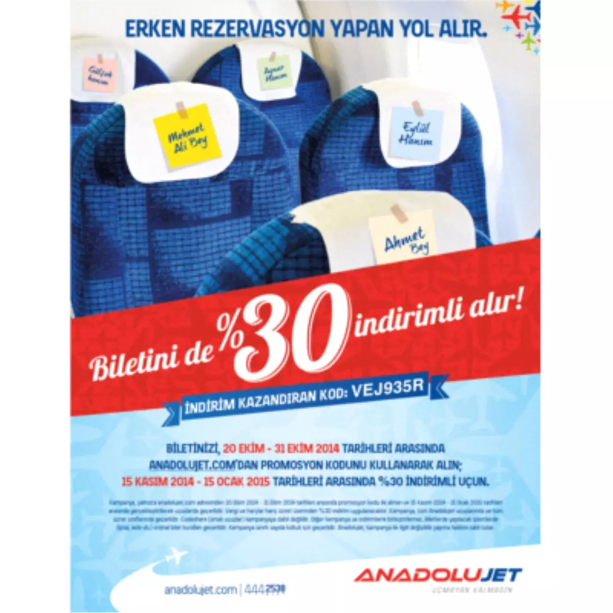 Anadolujet\'ten Erken Rezervasyonda Yüzde 30 İndirimli Uçma Fırsatı