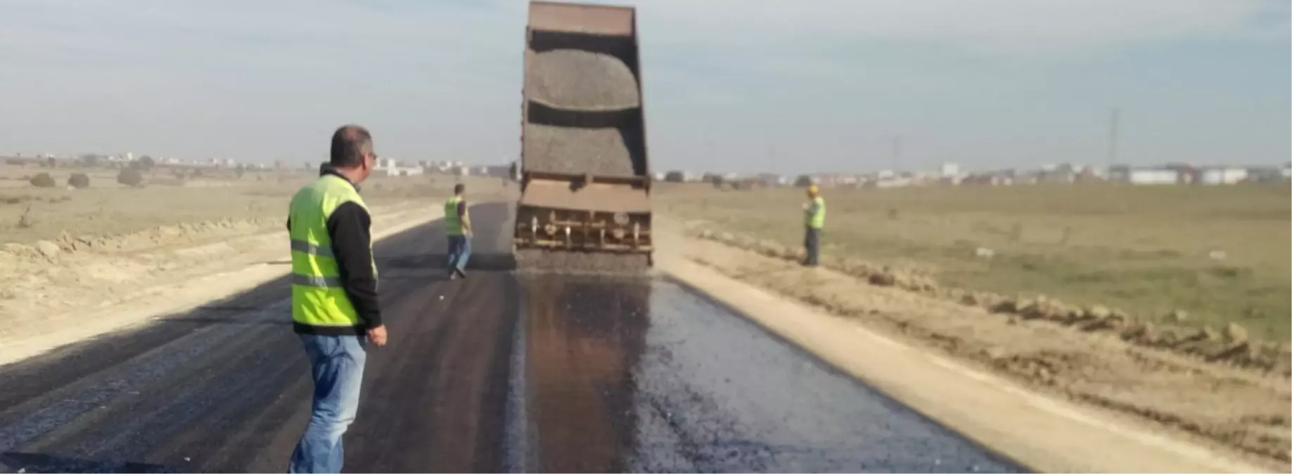 Kapaklı\'da Yol Yapım Çalışmaları