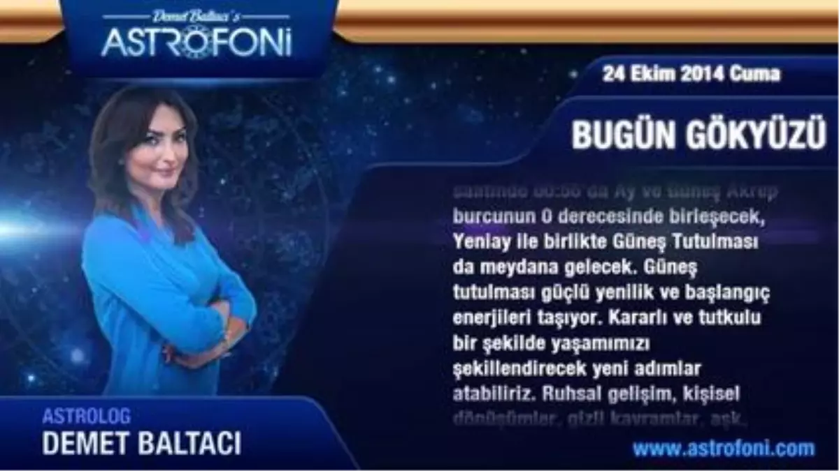 Yay Burcu, Günlük Astroloji Yorumu,24 Ekim 2014