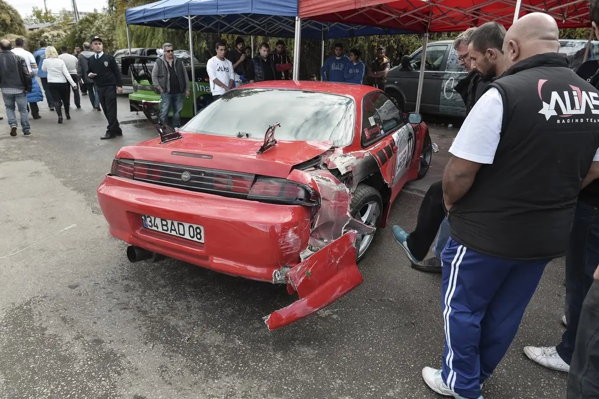 Ankara\'daki Drift Yarışında Kaza