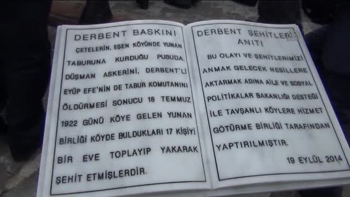 Tavşanlı\'da Yakılarak Şehit Edilen 17 Köylü İçin Anıt Yaptırıldı
