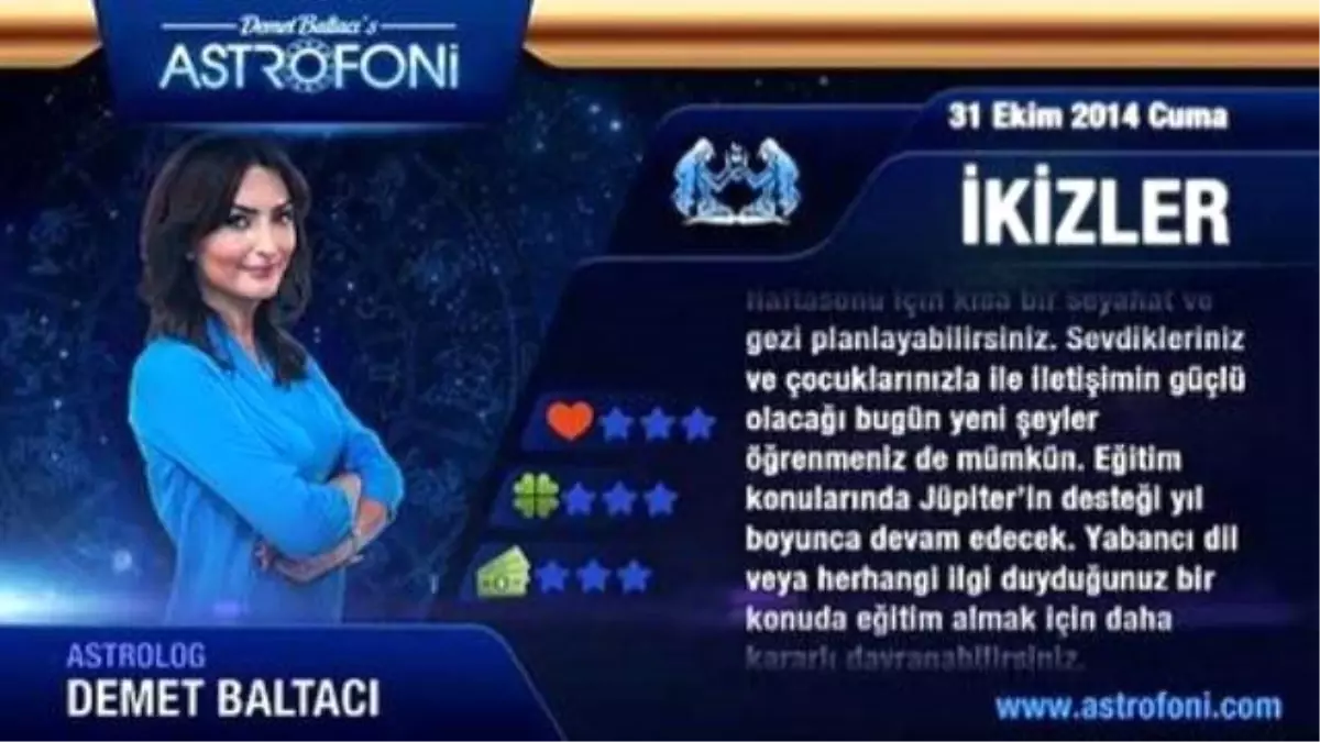 İkizler Burcu, Günlük Astroloji Yorumu, 31 Ekim 2014