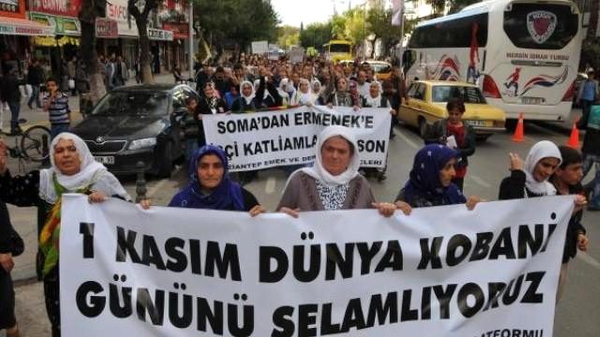 Gaziantep\'te Kobani\'ye Destek Yürüyüşü