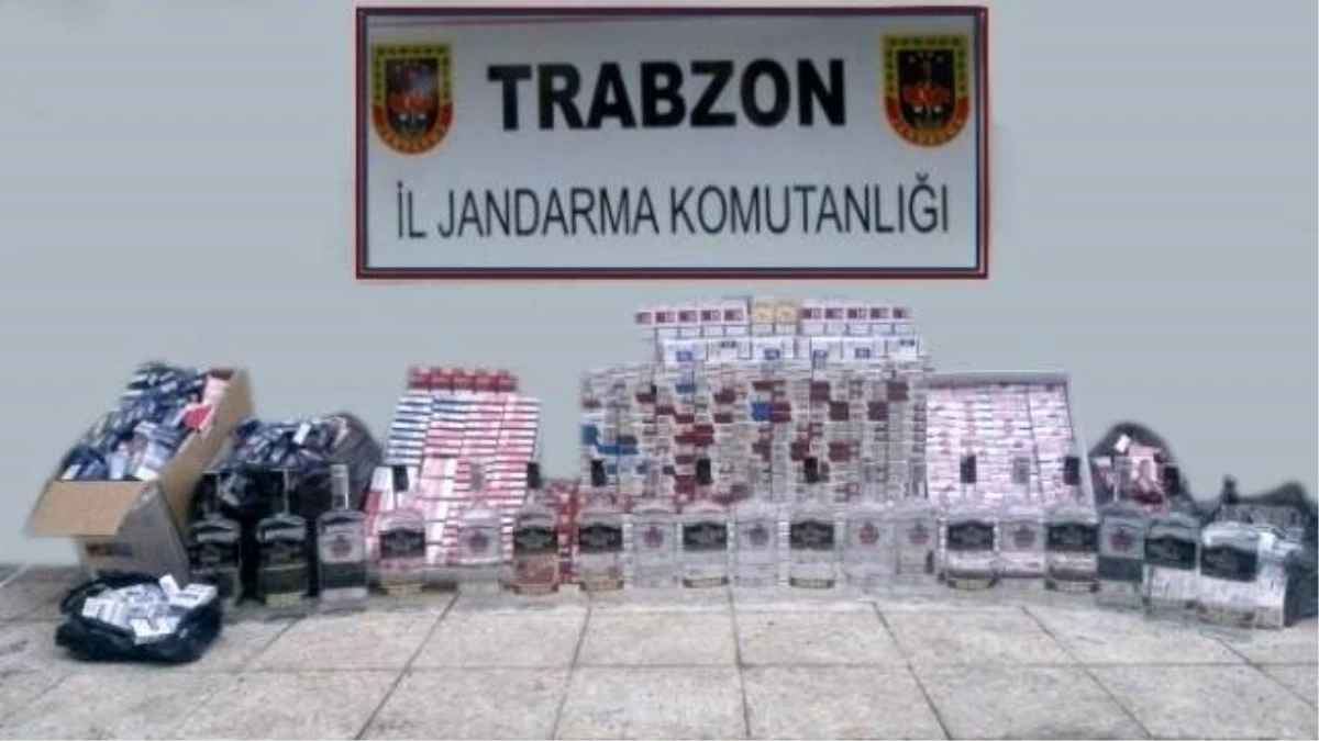 Trabzon\'da Jandarmadan Kaçak Sigara ve İçki Operasyonu