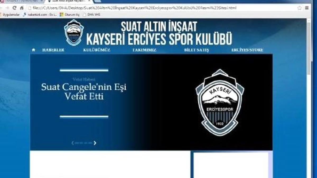 Erciyesspor\'un Sitesinde \'Cangele\' Gafı
