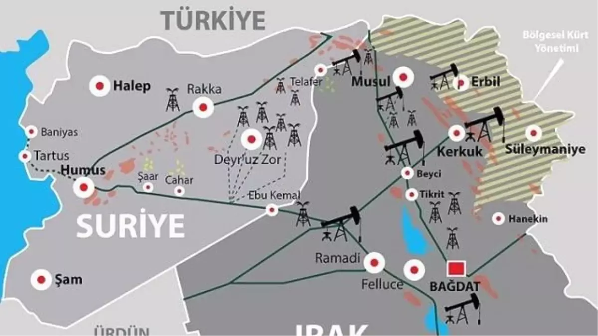 Irak ve Suriye\'deki Petrol Savaşının Haritası