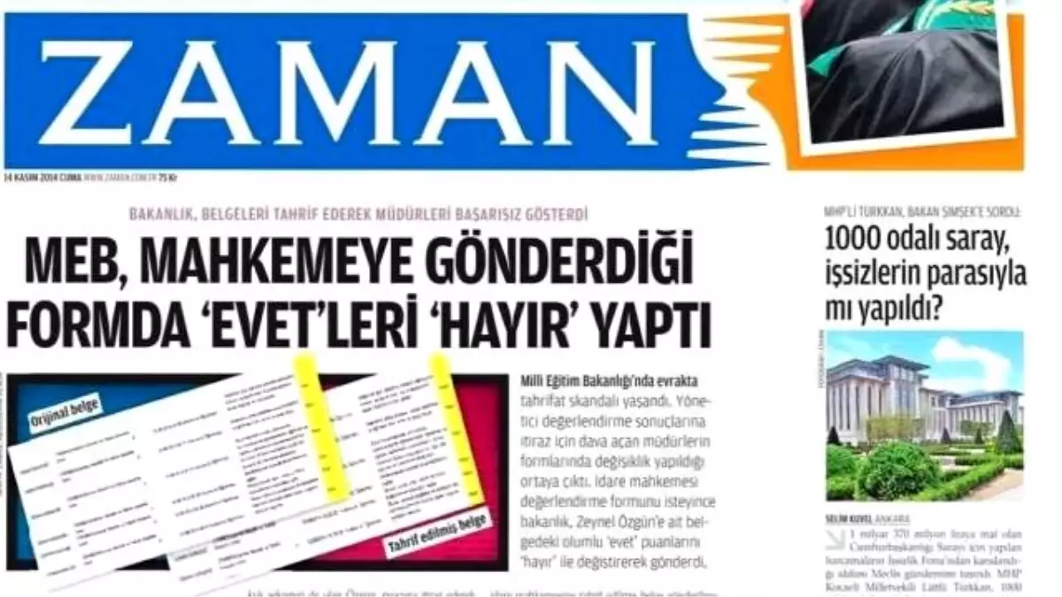 Zaman Gazetesi\'nden Yalan Rüzgarı