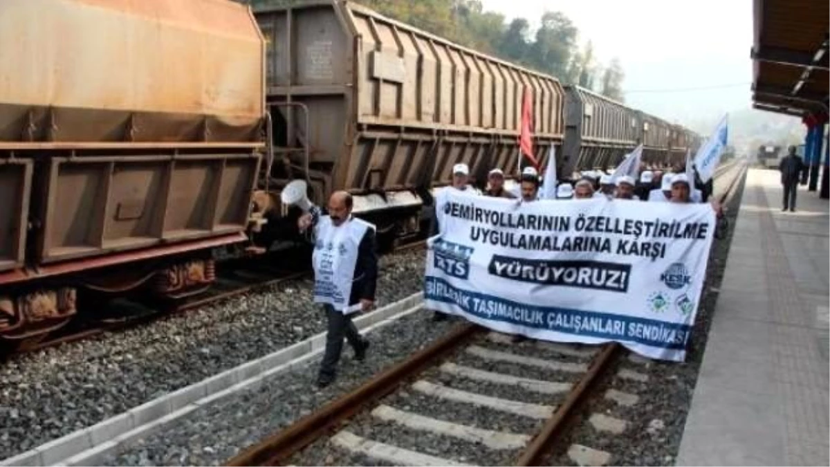 Zonguldak\'ta, Demiryollarının Özelleştirilmesi Protestosu