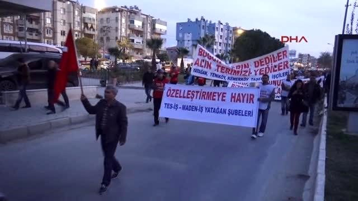 Milas Özelleştirmeye Karşı Çıkan İşçiler Milas\'ta Yürüdü