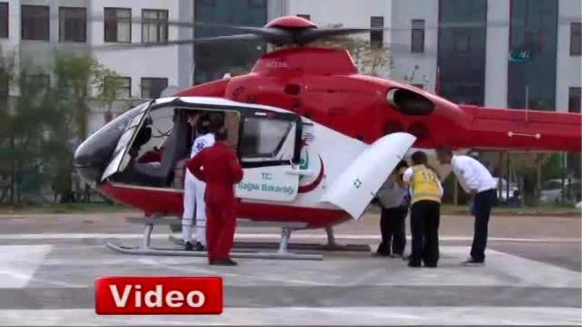 Kazada Yaralanan Gence Ambulans Helikopter Desteği