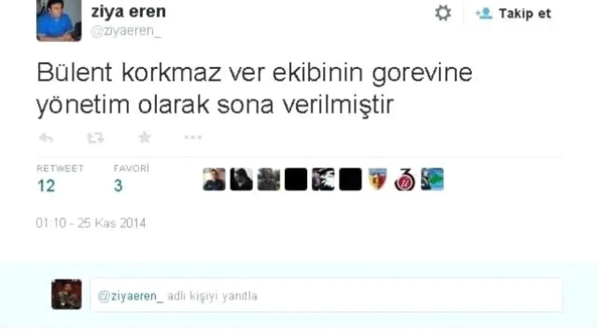 Bülent Korkmaz\'ın Görevden Alınmasını Taraftar Böyle Karşıladı