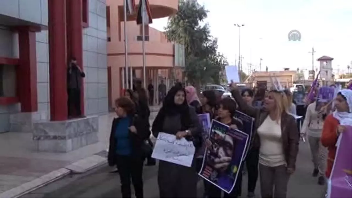 Kerkük\'te Kadına Yönelik Şiddette Karşı Protesto Düzenledi