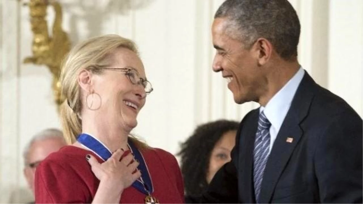 Obama, ABD\'li Oyuncu Meryl Streep\'e Aşık Olduğunu Söyledi