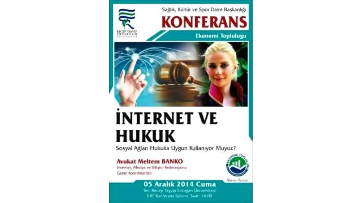 Avukat Meltem Banko "İnternet ve Hukuk" Konferansı Verecek