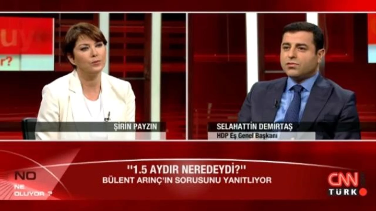 Demirtaş, Arınç\'a Yanıt Verdi: 1,5 Ay Nerede Olduğumu Partim Bilir