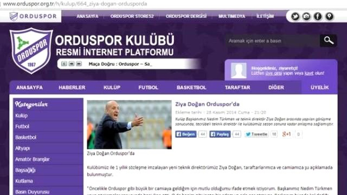 Orduspor, Teknik Direktör Ziya Doğan ile Anlaştı