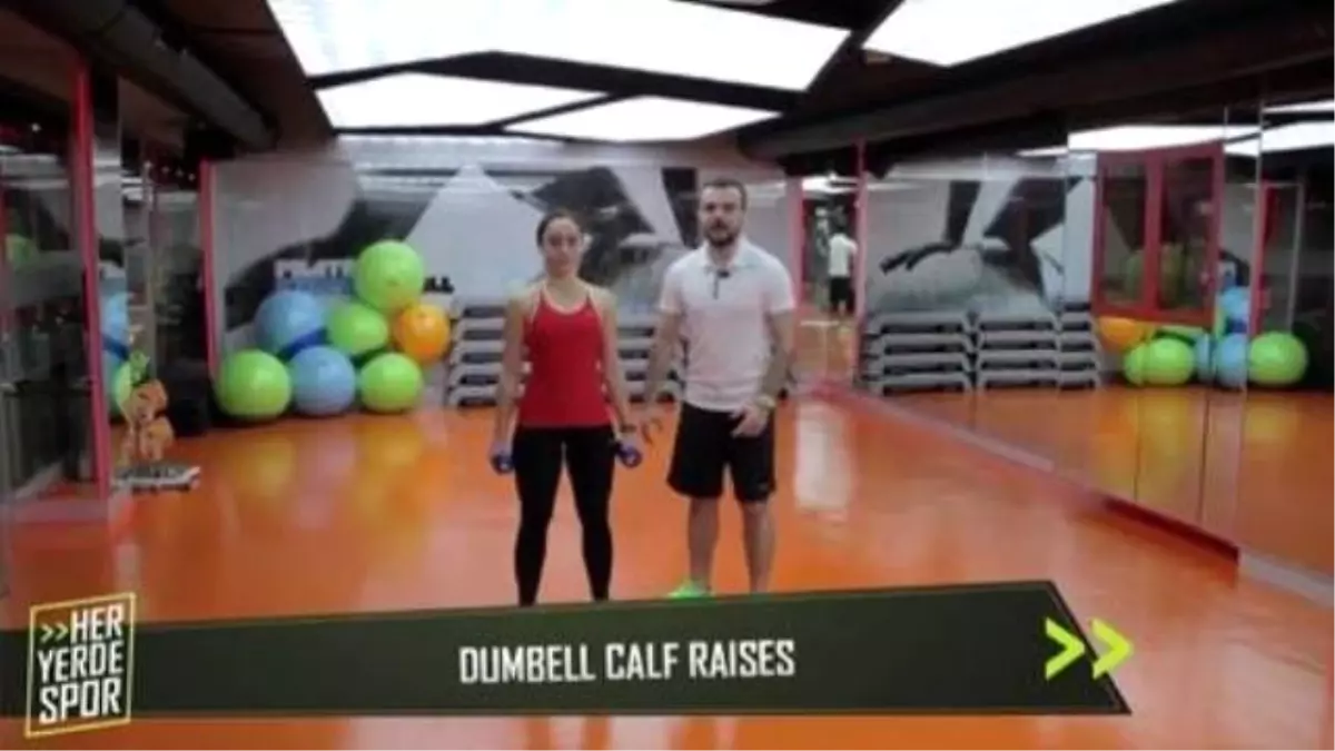 Arka Bacak Kaslarını Çalıştırmak İçin "Dumbell Calf Raises" - Her Yerde Spor