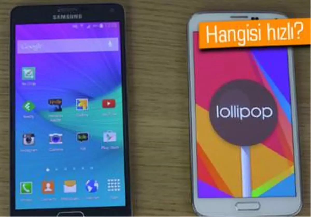 Lollipop\'lu Galaxy S5 ve Kitkat\'lı Note 4 Açılış Hızında Karşı Karşıya