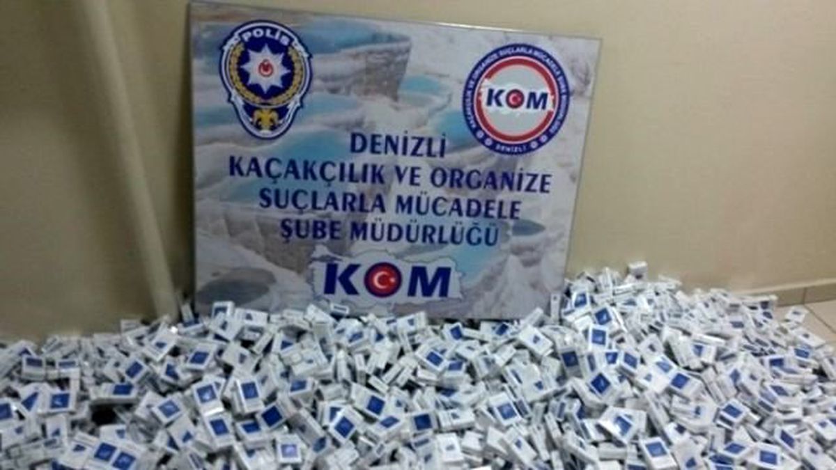 Denizli\'de Gümrük Kaçağı 2 Bin 190 Paket Sigara Ele Geçirildi
