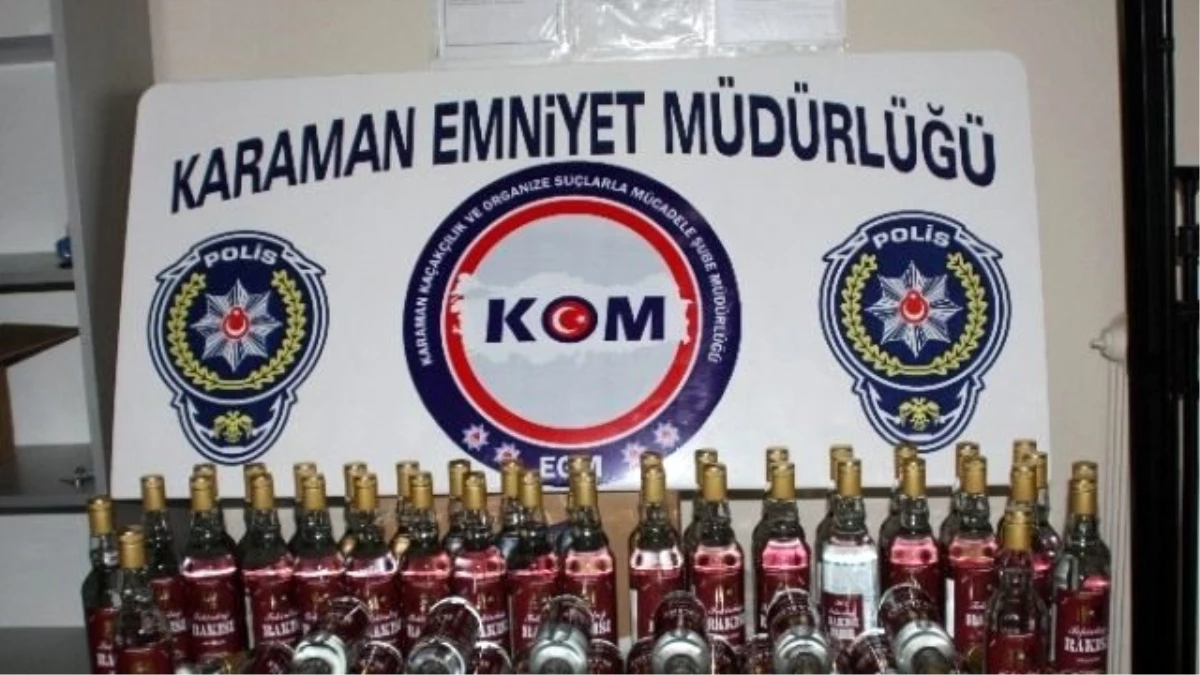 Karaman\'da Kaçak 60 Şişe İçki Ele Geçirildi