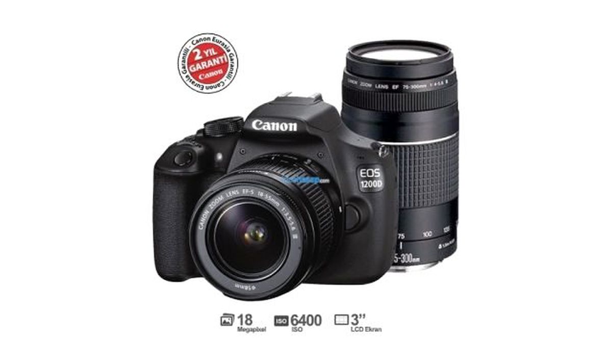 Canon Eos 1200d Dc 18mp 3.0lcd 18-55+75-300mm Lens